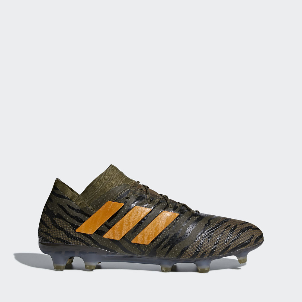 Adidas Nemeziz 17.1 Firm Ground - ποδοσφαιρικα παπουτσια ανδρικα - Ελιά/Ανοιχτο Πορτοκαλι/Μαυρα,Μέγε